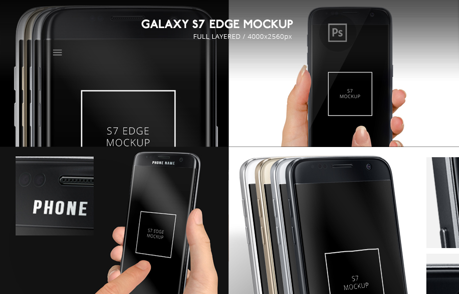 Android phone Samsung Galaxy S7 Edge Mockup