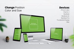 iMac, MacBook, iPhone and iPad Mockup Responsive