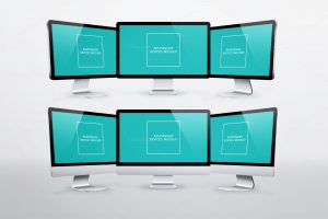 Apple Thunderbolt display and i Mac Mockup