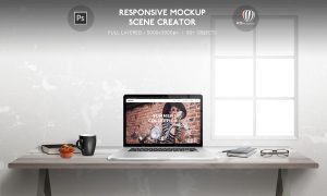 MacBook Pro Responsive Mockup Scene Creator