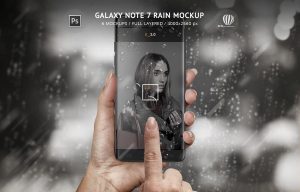 Samsung Galaxy Note 7 Rain Mockup