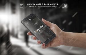 Samsung Galaxy Note 7 Rain Mockup