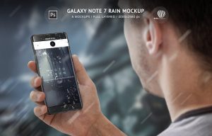 Samsung Galaxy Note 7 Rain Mockup