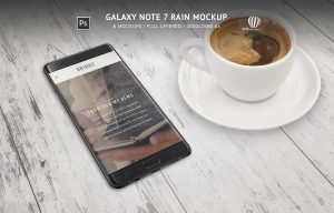 Samsung Galaxy Note 7 Rain Mockup