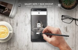 Samsung Galaxy Note 7 Rain Mockup