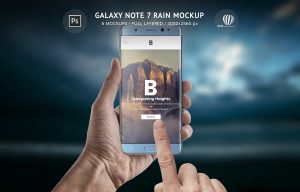 Samsung Galaxy Note 7 Rain Mockup