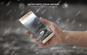 Samsung Galaxy Note 7 Rain Mockup