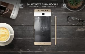 Samsung Galaxy Note 7 Rain Mockup