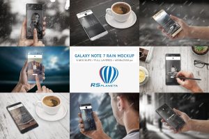 Samsung Galaxy Note 7 Rain Mockup