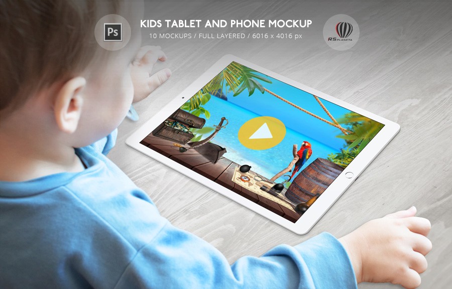 Kids Tablet and Phone Mockup Graphic Design