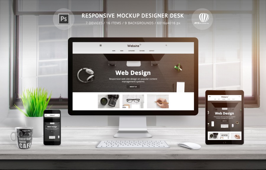 Responsive Mockup Designer Desk
