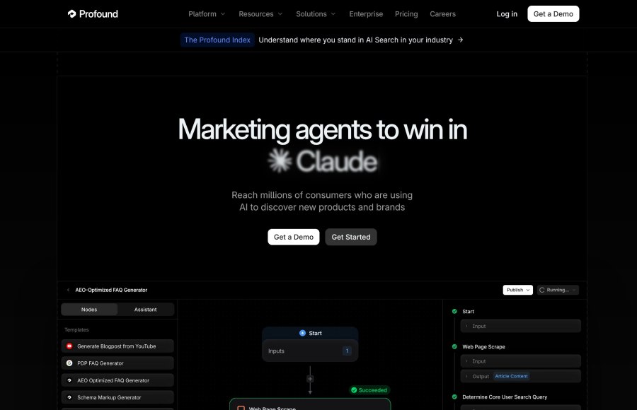 Profound is the enterprise leader in AI visibility tracking